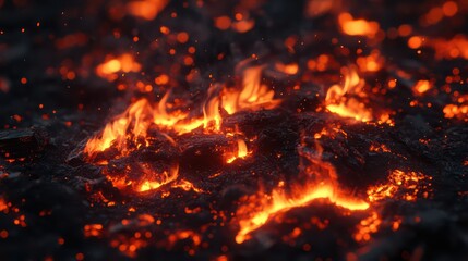 Burning embers flames