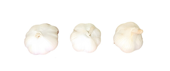 Fototapeta premium set of three garlic isolated on white background