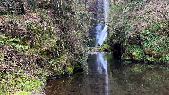 The Fermona Waterfall in Ferrera di Varese, Lombardy, Italy