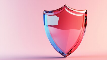 Futuristic Holographic Shield Glowing Neon