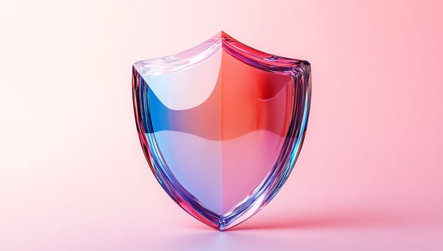 Futuristic Holographic Shield Glowing Neon
