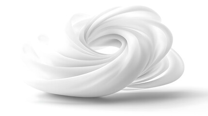 Abstract swirling white form evoking cream or soft substance.