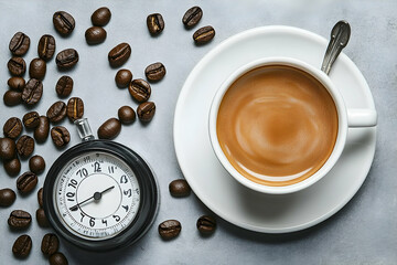 Coffee and a timer for a quick caffeine boost.
