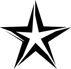 Fototapeta premium Black outlined star icon with five points, ideal for design and decorative purposes. 