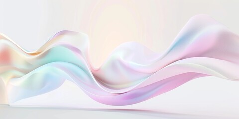 Fototapeta premium Fluid Fabrics: A dreamy display of swirling fabrics in soft pastel hues, gracefully dancing across the frame, evokes a sense of serenity and elegance. 