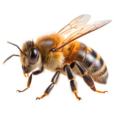 honey bee walking isolated on white background PNG