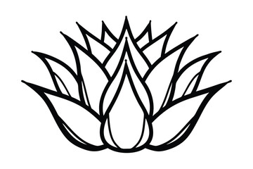 Simple Lotus Flower Outline Vector Design For Creative Projects And Templates