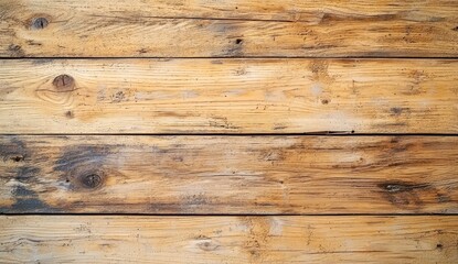 Fototapeta premium Rustic wooden plank background with natural grain, knots, and a warm aged finish. Ideal for design mockups, textures, or vintage-themed projects