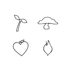 set of icon tree and food