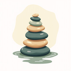 Stacked Stone Meditation Mood Colored Art
