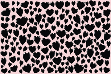 Abstract black heart pattern background. Perfect for romantic designs, valentine’s day, love themes, wedding decor, and digital backgrounds.