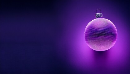 Fototapeta premium Elegant Purple Christmas Ornament on Deep Blue Background Festive Holiday Decoration