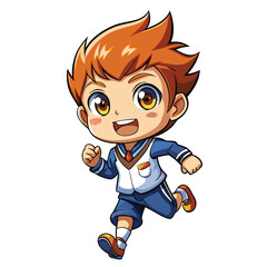Animated boy character running