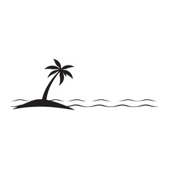 vector illustration of a tropical island