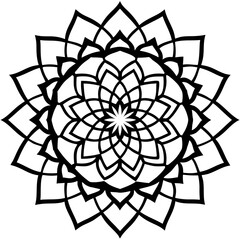 Obraz premium Minimal Contrast Mandala Vector Illustration on White Background