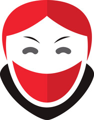 face of a man with red lips