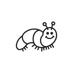 caterpillar education icon line vector