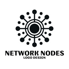 Obraz premium Network Nodes Vector Logo Design