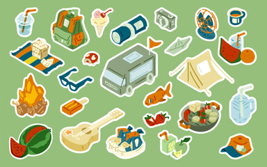 Camping and outdoor vector set