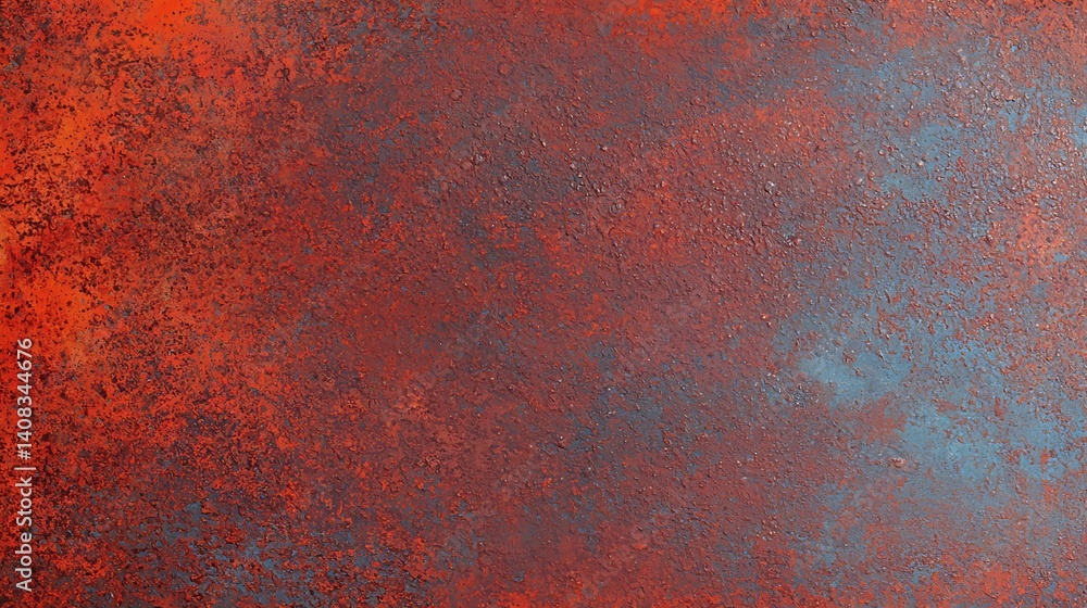 Poster textured abstract background: rustic reddish-brown and subtle blue with grunge effect for creative p