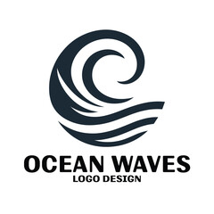 Ocean Waves Vector Logo Design