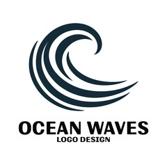 Ocean Waves Vector Logo Design