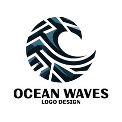 Ocean Waves Vector Logo Design