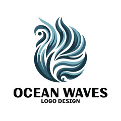 Obraz premium Ocean Waves Vector Logo Design