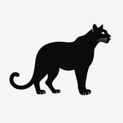 Obraz premium Black Panther Silhouette in Vector Style 