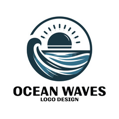 Obraz premium Ocean Waves Vector Logo Design
