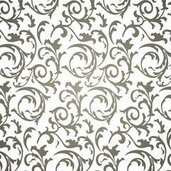 Gradient seamless floral pattern, floral scroll pattern or a foliate scroll pattern, Floral Elements,