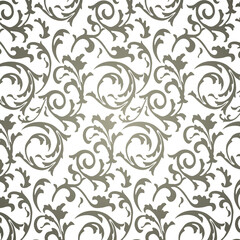 Gradient seamless floral pattern, floral scroll pattern or a foliate scroll pattern, Floral Elements,