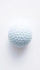 A pristine golf ball rests on a pure white background, sports, golf ball, texture