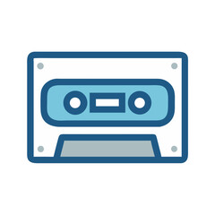 Fototapeta premium Audio Cassette Icon Representing Analog Sound and Retro Music Playback