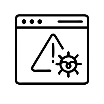 Browser with Virus Symbol Icon Representing Active Threat and Malware Detection