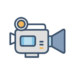 Fototapeta premium Camcorder with Light Icon Representing Event Video Recording and Media Capture