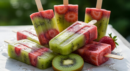 Refreshing Homemade Strawberry Kiwi Popsicles For Healthy Summer Treat