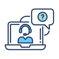 Obraz premium Customer Support Interface Icon Representing Help Desk and Online Assistance System
