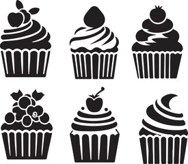 Silhouette vector of delicious crab cakes, perfect for seafood icons, restaurant menus, and gourmet food designs. Ideal for seafood branding and snack offerings.