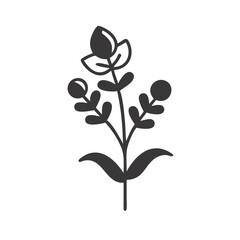 Flower Stem Icon Representing Blooming Plant and Floral Growth