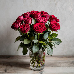 red roses in a vase