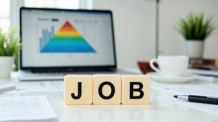 Job search and offer of working hours and conditions. Headhunter work at the computer and search for employees