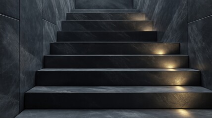 Stairway Illuminated in Modern, Minimalist Design