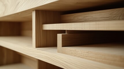 Carpenter building a custom wooden bookshelf. Featuring craftsmanship and attention to detail