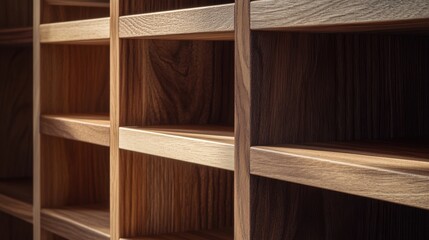 Carpenter building a custom wooden bookshelf. Featuring craftsmanship and attention to detail