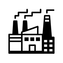 Fototapeta premium Industrial Factory Icon Representing Energy Production and Manufacturing