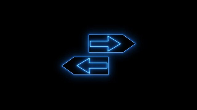 Choosing between two options. left and right two side arrows sign and symbol.