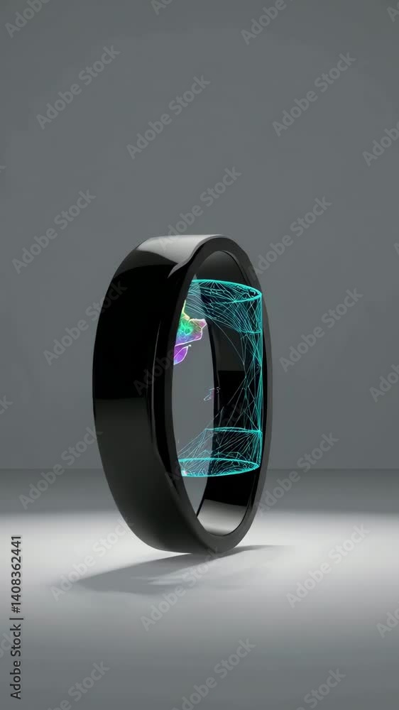 Aufkleber rotating holographic globe in hightech display with vibrant digital projection