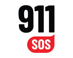 911 Emergency Call Icon – Essential Emergency Contact Symbol for Urgent Assistance - High-Quality Vector Stock Image