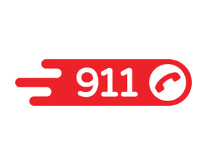 911 Emergency Contact Sign – Universal High-Visibility Call Alert for Urgent Safety Assistance - High-Quality Vector Stock Image